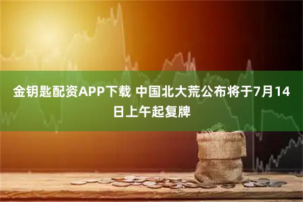金钥匙配资APP下载 中国北大荒公布将于7月14日上午起复牌